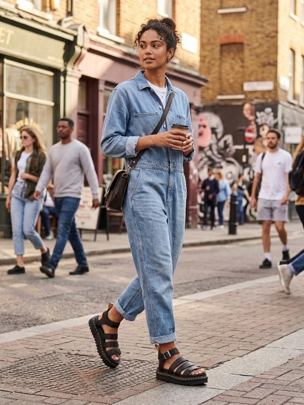 Dr Martens Women's Blaire Vegan Chunky Sandals in Black Size 7
